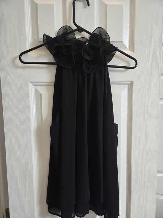 Zara Tops - Zara Black Ruffled Halter Top